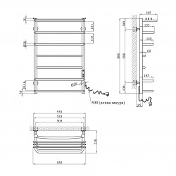 Сушарка для рушників електрична Kroner KRP Stern ER800x500-7