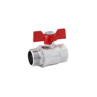 Кран кульовий Karro "Standart+" 1" ВЗ PN40 метелик, нікельований Кран кульовий Karro "Standart+" 1" ВЗ PN40 метелик, нікельований