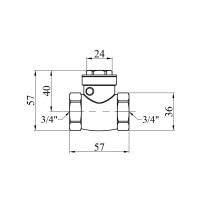 Пелюстковий клапан Karro 3/4" ВВ латунний KR-107 Пелюстковий клапан Karro 3/4" ВВ латунний KR-107