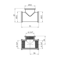 Трійник Karro 3/4" ВВВ нікельований KR-3213