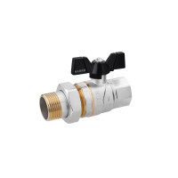 Кран-американка кульовий прямий Karro "Premium" 1" ВЗ PN40 метелик, нікельований