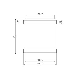 Муфта для внутрішньої каналізації Baux 110 мм