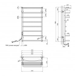 Сушарка для рушників електрична Kroner KRP Stern EL900x500-8