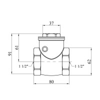 Пелюстковий клапан Karro 1 1/2" ВВ латунний KR-107 Пелюстковий клапан Karro 1 1/2" ВВ латунний KR-107