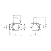 Трьохходовий ручний кран Karro 1 1/4" ВВВ латунний KR-4100