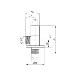 Кран приладовий для підключення Karro 1/2"х1/2" ЗЗ хромований KR-03122А Кран приладовий для підключення Karro 1/2"х1/2" ЗЗ хромований KR-03122А