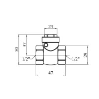 Пелюстковий клапан Karro 1/2" ВВ латунний KR-107 Пелюстковий клапан Karro 1/2" ВВ латунний KR-107