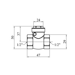 Пелюстковий клапан Karro 1/2" ВВ латунний KR-107