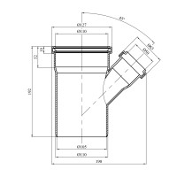 Трійник для внутрішньої каналізації Baux 110х50/45° Трійник для внутрішньої каналізації Baux 110х50/45°