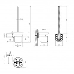 Йоржик для унітаза настінний Kroner KRP Graz - C95613 Йоржик для унітаза настінний Kroner KRP Graz - C95613