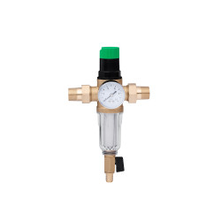 Фільтр самоочисний з редуктором тиску Karro 3/4" ЗЗ прозорий, латунний KR-8800 Фільтр самоочисний з редуктором тиску Karro 3/4" ЗЗ прозорий, латунний KR-8800