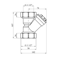 Фільтр грубої очистки Karro 1 1/2" ВВ латунний KR-7006 Фільтр грубої очистки Karro 1 1/2" ВВ латунний KR-7006