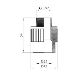 Муфта PPR Baux 25х3/4" РЗ Муфта PPR Baux 25х3/4" РЗ