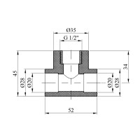 Трійник PPR Baux 20х1/2" РВ