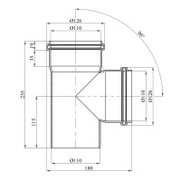 Трійник для внутрішньої каналізації Baux 110х110/90° Трійник для внутрішньої каналізації Baux 110х110/90°
