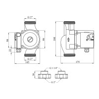 Насос циркуляційний Forwater GPD 32/8-180 з гайками (Grundfos) Насос циркуляційний Forwater GPD 32/8-180 з гайками (Grundfos)