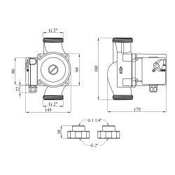 Насос циркуляційний Forwater GPD 32/8-180 з гайками (Grundfos) Насос циркуляційний Forwater GPD 32/8-180 з гайками (Grundfos)