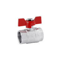 Кран кульовий Karro "Standart+" 1" ВВ PN40 метелик, нікельований