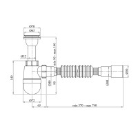 Сифон для раковини Kroner KRP - TB06 1 1/4"х40/50 мм