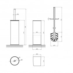 Йоржик для унітаза підлоговий Kroner KRP Graz - C017R Йоржик для унітаза підлоговий Kroner KRP Graz - C017R
