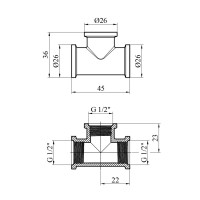 Трійник Karro 1/2" ВВВ нікельований KR-3213 Трійник Karro 1/2" ВВВ нікельований KR-3213
