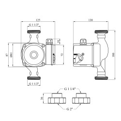 Насос циркуляційний Forwater GPD 32/4-180 з гайками (Grundfos) Насос циркуляційний Forwater GPD 32/4-180 з гайками (Grundfos)