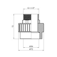 Муфта PPR Baux 50х1 1/2" РЗ