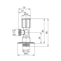 Кран приладовий для підключення Karro 1/2"х1/2" ЗЗ хромований KR-3019 Кран приладовий для підключення Karro 1/2"х1/2" ЗЗ хромований KR-3019
