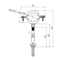 Хомут зі шпилькою в зборі Karro 1" 32-36 мм металевий