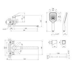 Змішувач для ванни Kroner KRP Makon - C070