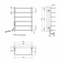 Сушарка для рушників електрична Kroner KRP Stil EL700x500-6 Сушарка для рушників електрична Kroner KRP Stil EL700x500-6