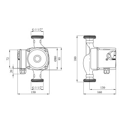 Насос циркуляційний Forwater 25/8-180 з гайками New