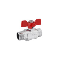 Кран кульовий Karro "Standart+" 1/2" ЗЗ PN40 метелик, нікельований Кран кульовий Karro "Standart+" 1/2" ЗЗ PN40 метелик, нікельований