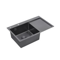 Кухонна мийка Kroner KRP Schwarze - 7849LHM PVD (3.0/1.0 мм)