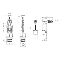 Комплект для бачка унітаза Agua KIT42 з боковим підведенням 1/2"