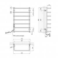 Сушарка для рушників електрична Kroner KRP Stil EL800x500-7 Сушарка для рушників електрична Kroner KRP Stil EL800x500-7