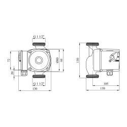 Насос циркуляційний Forwater 25/4-130 з гайками New