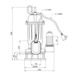 Насос фекальний Pumpman WQD5-15-0.75A Нmax 14 м Qmax 18 куб.м 750 Вт (чавун)
