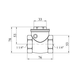 Пелюстковий клапан Karro 1 1/4" ВВ латунний KR-107