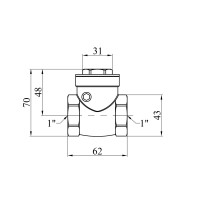 Пелюстковий клапан Karro 1" ВВ латунний KR-107 Пелюстковий клапан Karro 1" ВВ латунний KR-107
