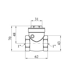 Пелюстковий клапан Karro 1" ВВ латунний KR-107