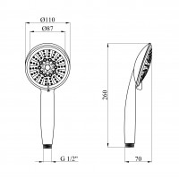 Лійка для ручного душу Kroner KRM - C722 Лійка для ручного душу Kroner KRM - C722