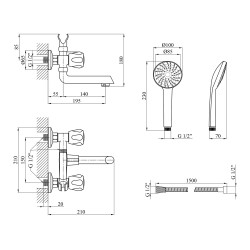 Змішувач для ванни Kroner KRP Hamburg - C060