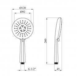 Лійка для ручного душу Kroner KRM - C724 Лійка для ручного душу Kroner KRM - C724