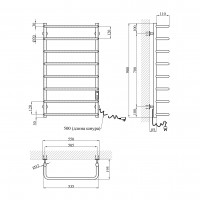 Сушарка для рушників електрична Kroner KRP Stil ER900x500-8 Сушарка для рушників електрична Kroner KRP Stil ER900x500-8
