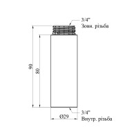 Подовжувач Karro 3/4" ВЗ, L=80 мм хромований KR-3209