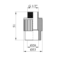 Муфта PPR Baux 20х1/2" РЗ