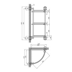Полиця для ванної кімнати кутова Kroner KRM Elbe - ACG2907-3