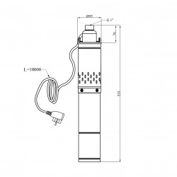 Насос глибинний Forwater 4SQGD1,2-50-0,37 кВт з вбудованим конденсатором Насос глибинний Forwater 4SQGD1,2-50-0,37 кВт з вбудованим конденсатором