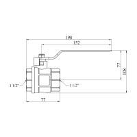 Кран кульовий Karro "Standart" 1 1/2" ВВ PN30 ручка, нікельований
